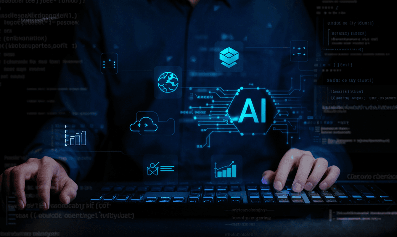AI CDASH Mapping with data and cloud integration icons.
