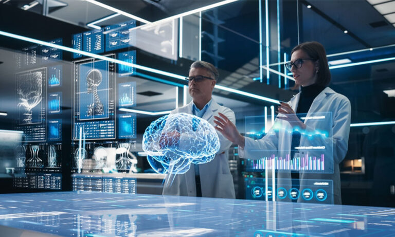 Researchers using multi-agentic AI systems to analyze complex clinical trial data and accelerate clinical research.