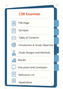 Key sections of clinical study report 
