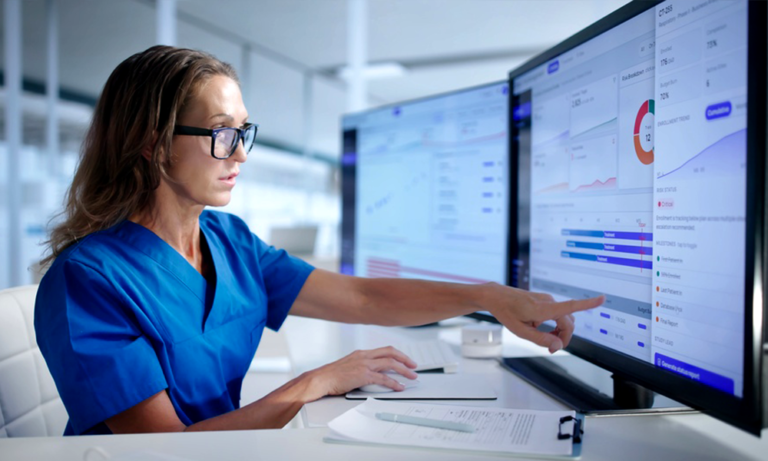 Clinical data reviewer examining CDASH and SDTM mapping dashboards for standardized clinical trial data preparation.